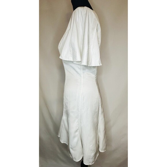 KEEPSAKE Ivory White Flounce Sleeve Romantic Mini Dress Women's SIZE 4 - Picture 4 of 13